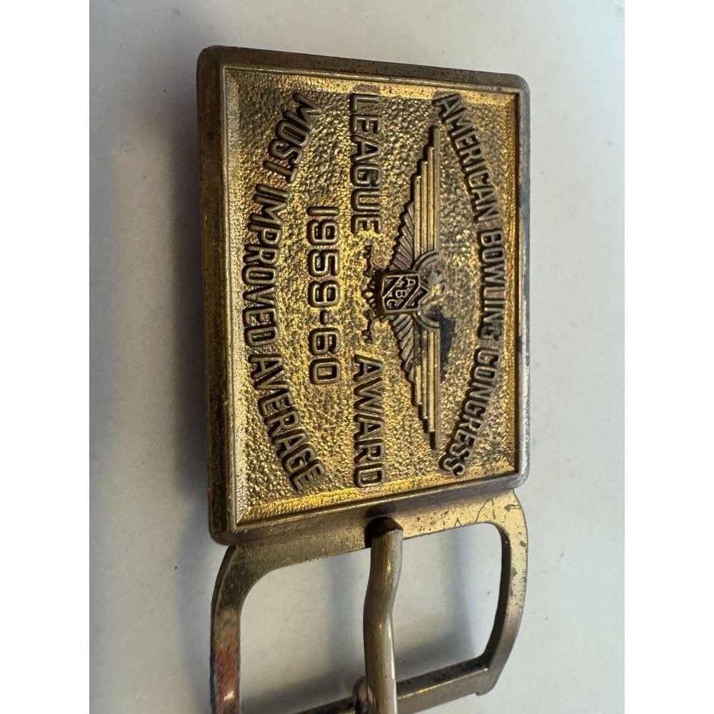 Vintage ABC American Bowling Congress 1959-60 Most Improved Average Belt Buckle - Picture 2 of 12